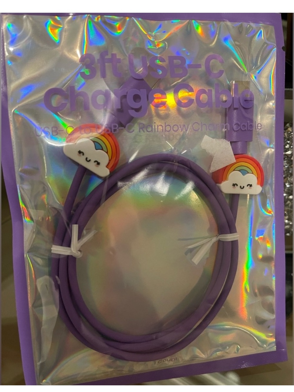 NEW! Purple 3ft USB-C Charge Cable